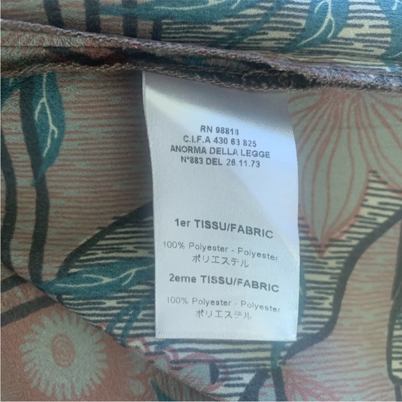 COTELAC 100% POLY GARDEN PRINT RUFFLE SLEEVE TOP SIZE 0 - Picture 9 of 16